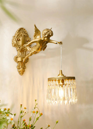 Aged Applique Murale en Verre Ange Volant