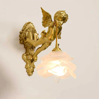 Aged Applique Murale en Verre Ange Volant