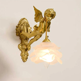 Aged Applique Murale en Verre Ange Volant