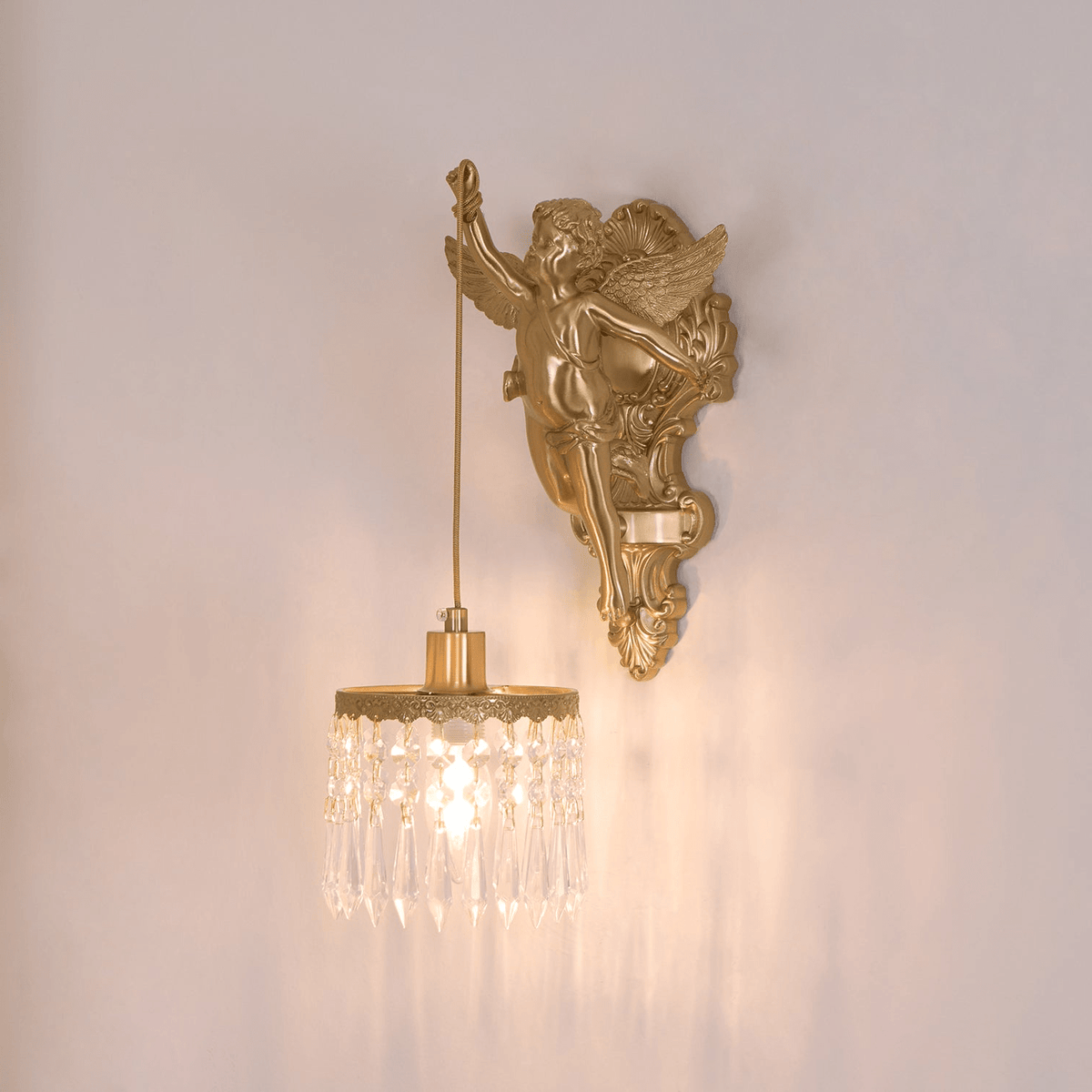 Aged Applique Murale en Verre Ange Volant
