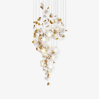 Araeos Lustre en Laiton Fleurs Volantes et Papillons