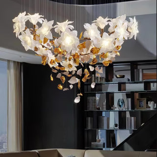Araeos Lustre en Laiton Fleurs Volantes et Papillons