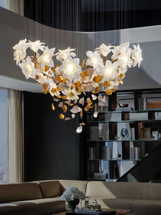 Araeos Lustre en Laiton Fleurs Volantes et Papillons