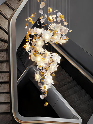 Araeos Lustre en Laiton Fleurs Volantes et Papillons