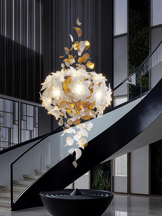 Araeos Lustre en Laiton Fleurs Volantes et Papillons