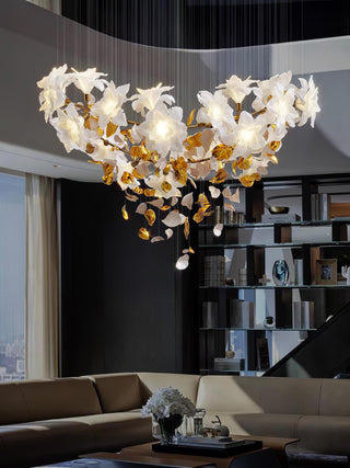 Araeos Lustre en Laiton Fleurs Volantes et Papillons