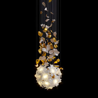 Araeos Lustre en Laiton Fleurs Volantes et Papillons