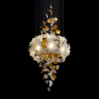 Araeos Lustre en Laiton Fleurs Volantes et Papillons
