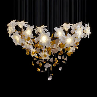 Araeos Lustre en Laiton Fleurs Volantes et Papillons