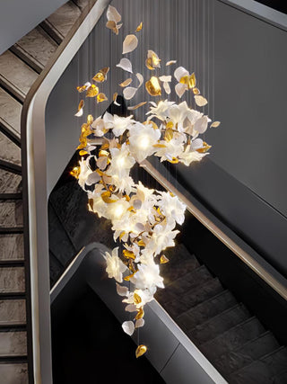 Araeos Lustre en Laiton Fleurs Volantes et Papillons