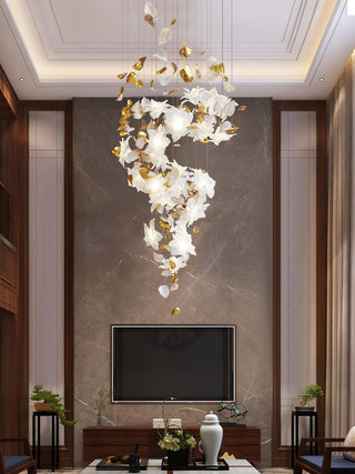 Araeos Lustre en Laiton Fleurs Volantes et Papillons