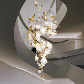 Araeos Lustre en Laiton Fleurs Volantes et Papillons