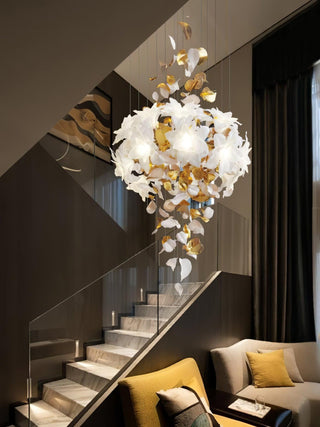 Araeos Lustre en Laiton Fleurs Volantes et Papillons