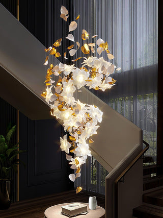 Araeos Lustre en Laiton Fleurs Volantes et Papillons