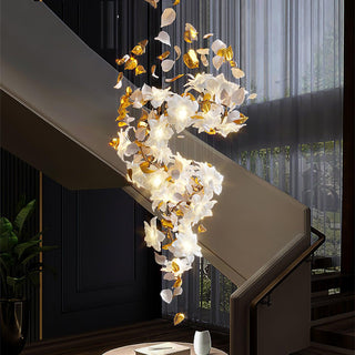 Araeos Lustre en Laiton Fleurs Volantes et Papillons