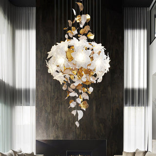 Araeos Lustre en Laiton Fleurs Volantes et Papillons