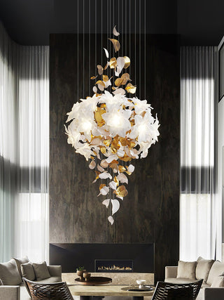 Araeos Lustre en Laiton Fleurs Volantes et Papillons