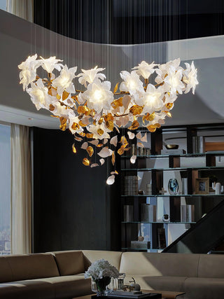 Araeos Lustre en Laiton Fleurs Volantes et Papillons
