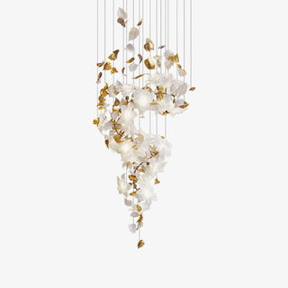 Araeos Lustre en Laiton Fleurs Volantes et Papillons