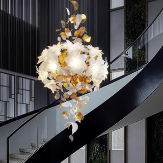 Araeos Lustre en Laiton Fleurs Volantes et Papillons