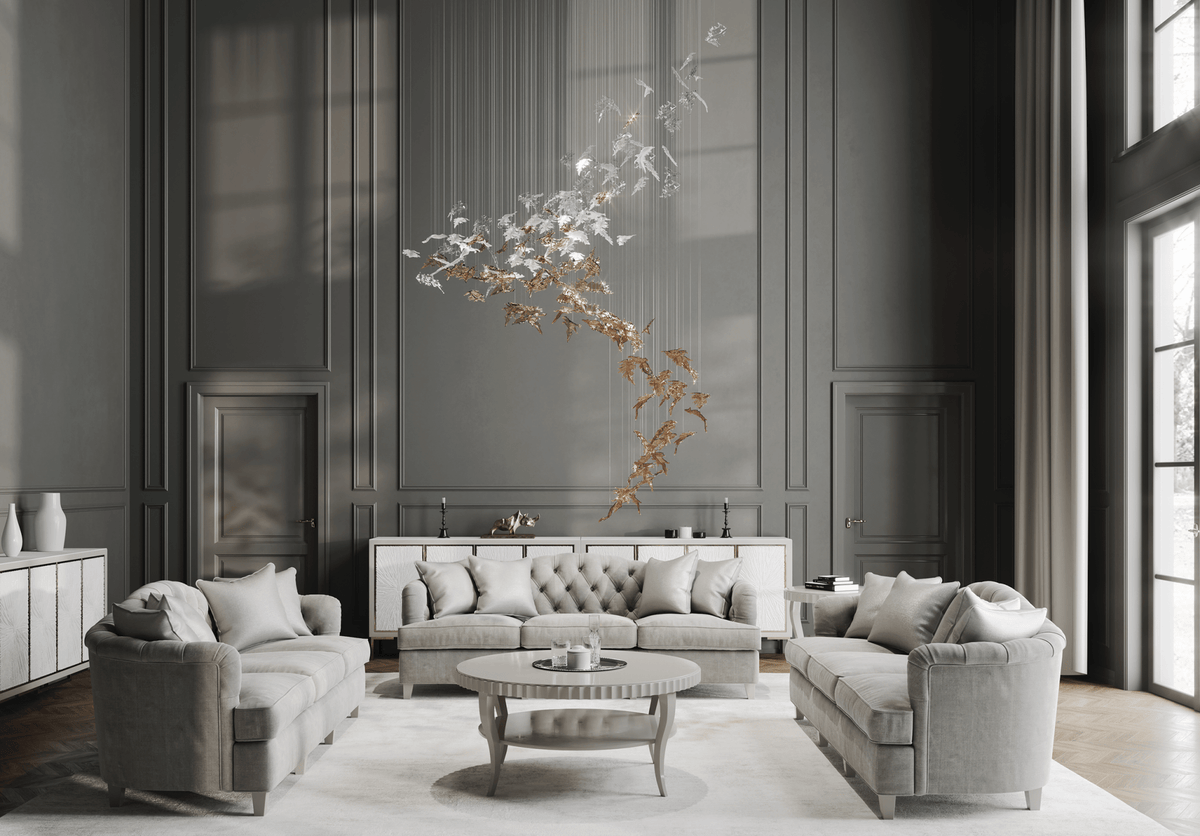 Cosolion Lustre en Verre Clair Ambre en Forme d'Oiseau