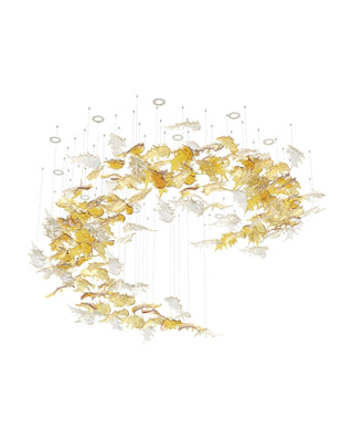 Cosolion Lustre en Verre Clair Ambre en Forme d'Oiseau