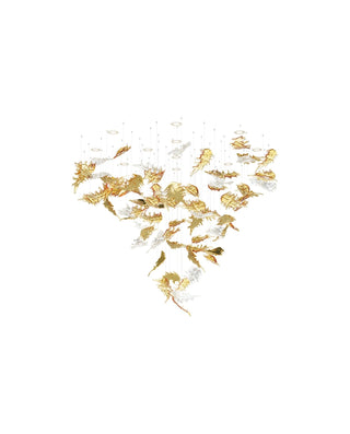 Cosolion Lustre en Verre Clair Ambre en Forme d'Oiseau