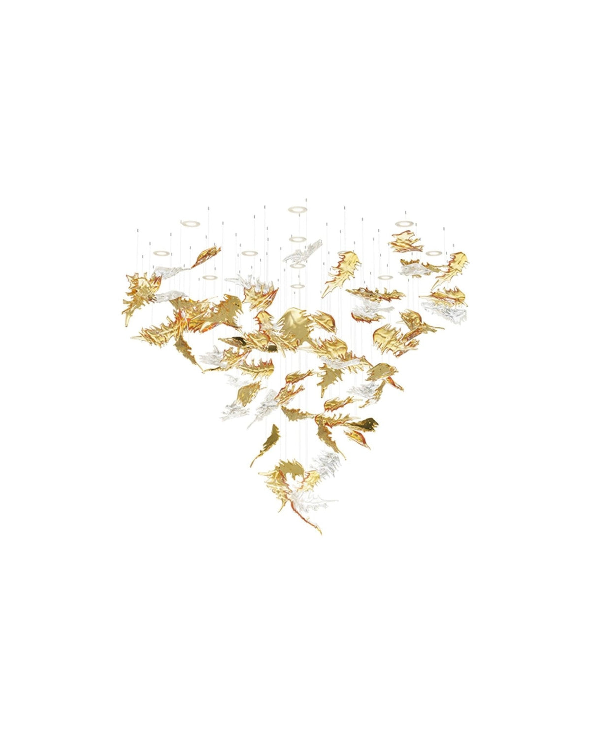Cosolion Lustre en Verre Clair Ambre en Forme d'Oiseau