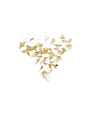 Cosolion Lustre en Verre Clair Ambre en Forme d'Oiseau