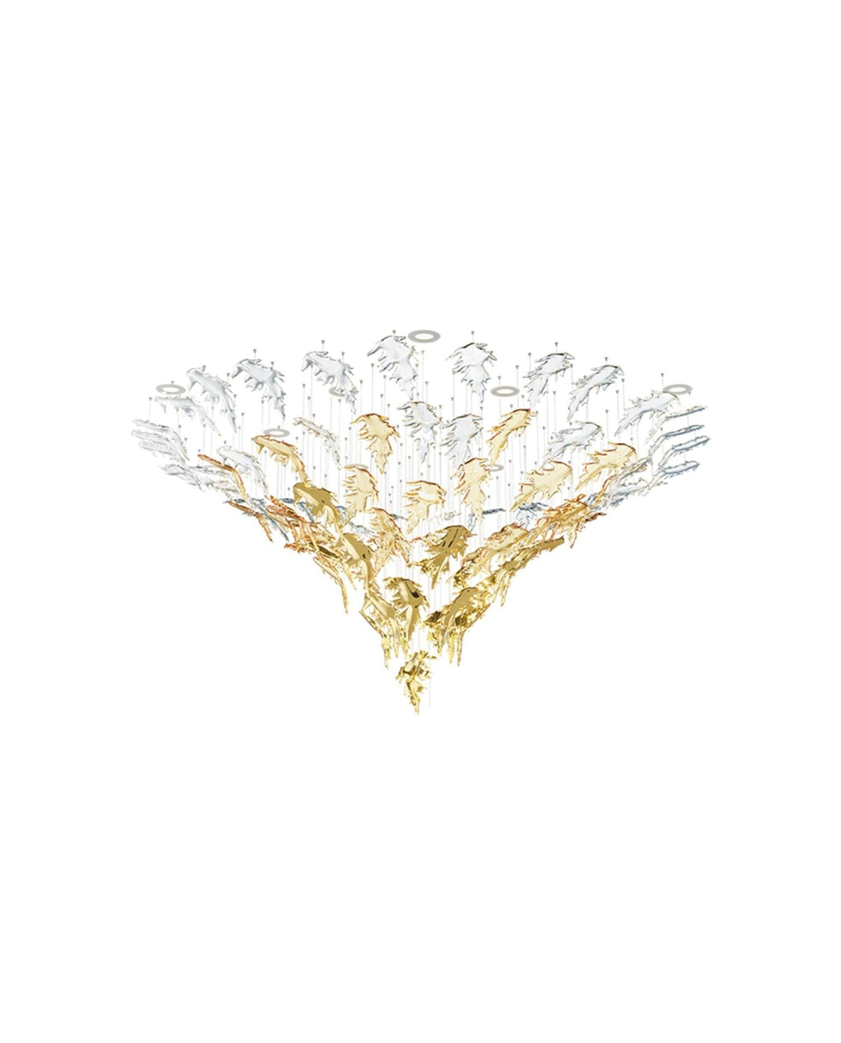 Cosolion Lustre en Verre Clair Ambre en Forme d'Oiseau
