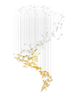 Cosolion Lustre en Verre Clair Ambre en Forme d'Oiseau