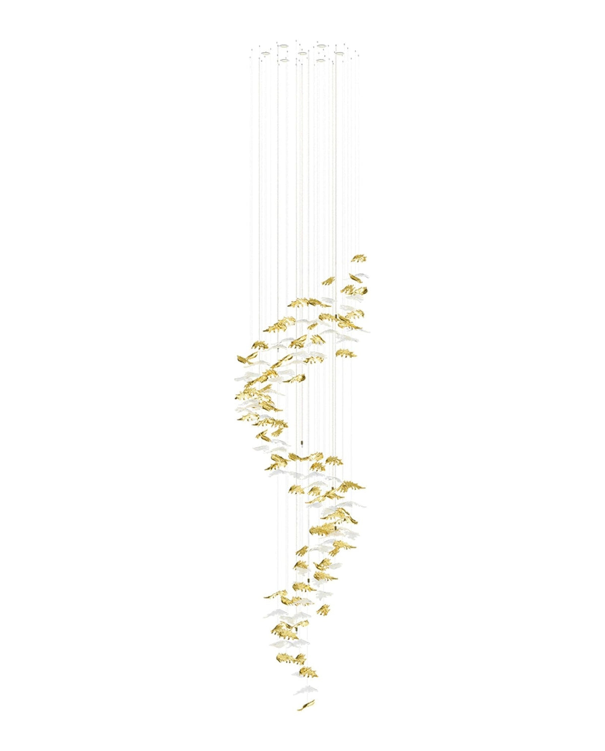 Cosolion Lustre en Verre Clair Ambre en Forme d'Oiseau