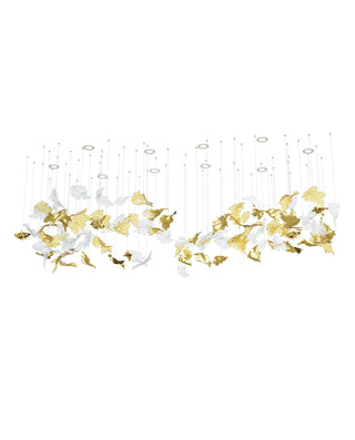 Cosolion Lustre en Verre Clair Ambre en Forme d'Oiseau