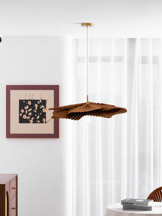 Lustra Suspension Lampe Feuille de Lotus en Papier Pliée Florale-Luire