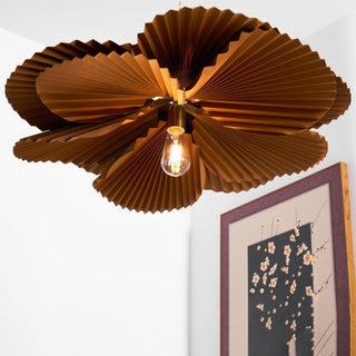 Lustra Suspension Lampe Feuille de Lotus en Papier Pliée Florale-Luire