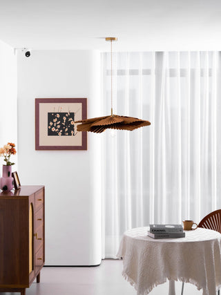 Lustra Suspension Lampe Feuille de Lotus en Papier Pliée Florale-Luire