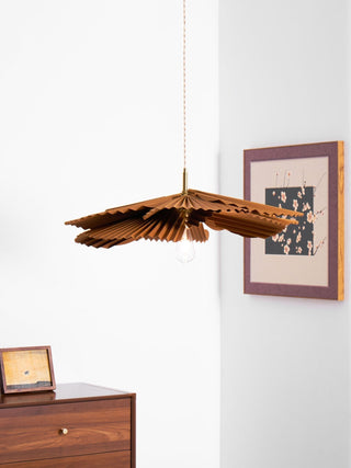 Lustra Suspension Lampe Feuille de Lotus en Papier Pliée Florale-Luire