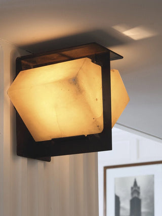 Folded Halo Alabaster Wall Sconce-Neutral Decor