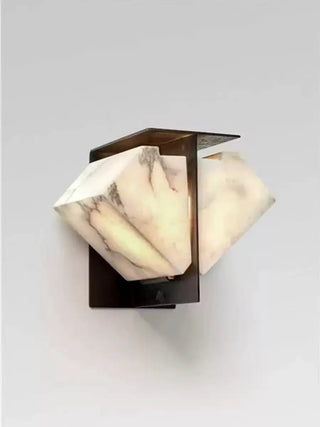 Folded Halo Alabaster Wall Sconce-Neutral Decor