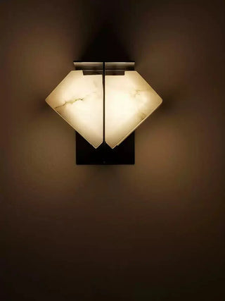 Folded Halo Alabaster Wall Sconce-Neutral Decor