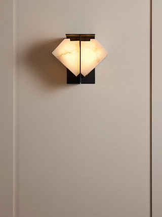 Folded Halo Alabaster Wall Sconce-Neutral Decor