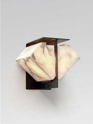 Folded Halo Alabaster Wall Sconce-Neutral Decor