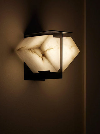 Folded Halo Alabaster Wall Sconce-Neutral Decor