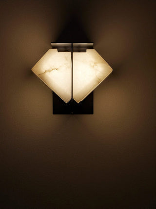 Folded Halo Alabaster Wall Sconce-Neutral Decor