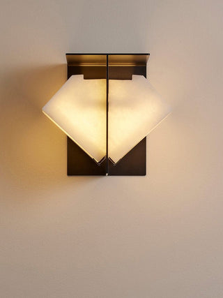 Folded Halo Alabaster Wall Sconce-Neutral Decor