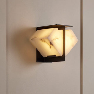 Folded Halo Alabaster Wall Sconce-Neutral Decor
