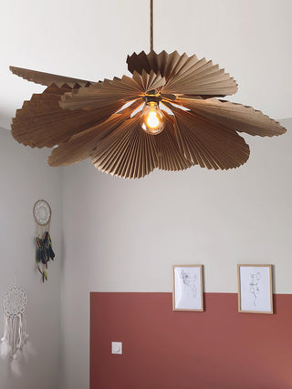 Lustra Suspension Lampe Feuille de Lotus en Papier Pliée Florale-Luire