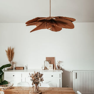 Lustra Suspension Lampe Feuille de Lotus en Papier Pliée Florale-Luire