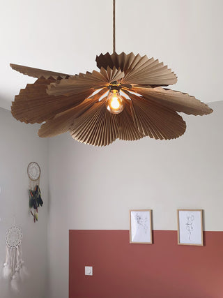Lustra Suspension Lampe Feuille de Lotus en Papier Pliée Florale-Luire