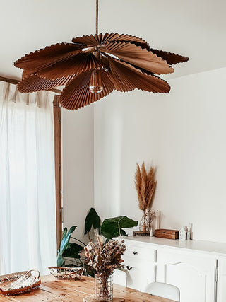 Lustra Suspension Lampe Feuille de Lotus en Papier Pliée Florale-Luire